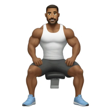 man doing leg day in the gym sticker