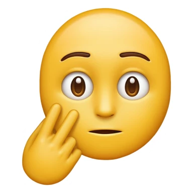 A straight face emoji with a slight look of disgust, a horizontal hand where the neck would be. All yellow. It should be a normal emoji with no body parts except the floating hand. One hand. sticker