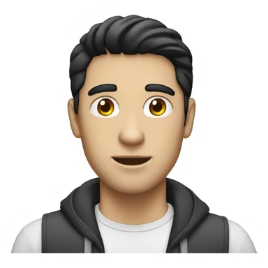 white man with black hair working macbook sticker