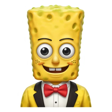 SpongeBob, wearing egypt custome, red bow tie sticker
