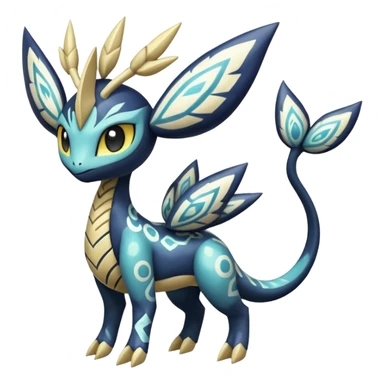 zig-zag-patterned tribal tropical hot spotted Meloetta-Dialga-Giratina-Noibat-Pokémon-Fakémon-fusion-hybrid-creature sticker