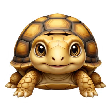 cinematic-baby tortoise-realistic--emoji,,-cute-wise-face-peering-ahead-with-calm-determination,-cute large-eyes-reflecting-centuries of wisdom, sticker