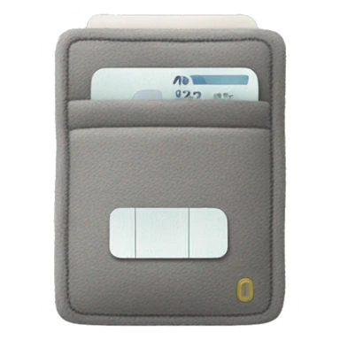 A grey plushie that looks like a vertical bank card sticker