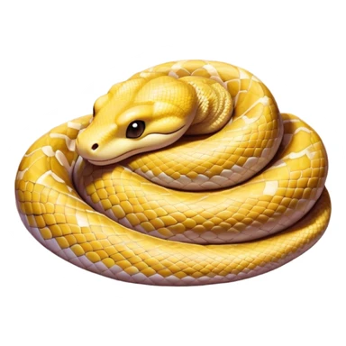 Meme-Worthy cute Sleeping Python Portrait Emoji, Head and coiled body resting peacefully with a contented smile, showcasing intricately patterned scales and eyes gently closed in serene slumber, Simplified yet comically adorable features, highly detailed, glowing with a soft, drowsy glow, high shine, relaxed and utterly lovable, stylized with an air of playful laziness, bright and heartwarming, soft glowing outline, capturing the essence of a sleeping serpent that feels destined to become the next viral icon of adorable rest! sticker