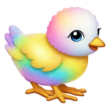 Lisa frank pastel sparkle easter chick sticker
