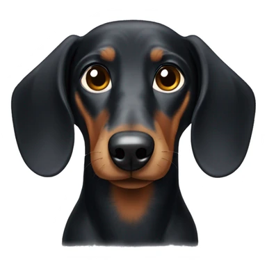 Black dachshund with graying face sticker
