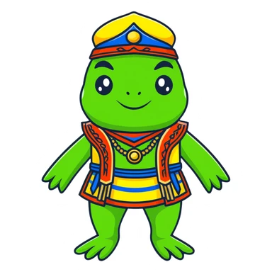 frog in a Bashkir national costume sticker