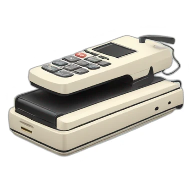 Fold out retro flip phone with a classic clamshell design sticker