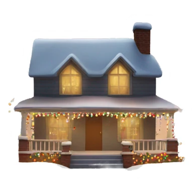 House with Christmas lights sticker