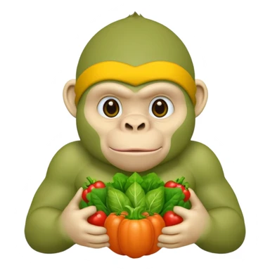 A green gorilla that loves vegetables and is part of a kindergarten named banban's kindergarten sticker