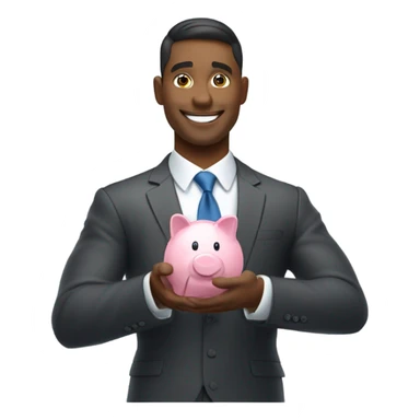 happy business man saving money sticker