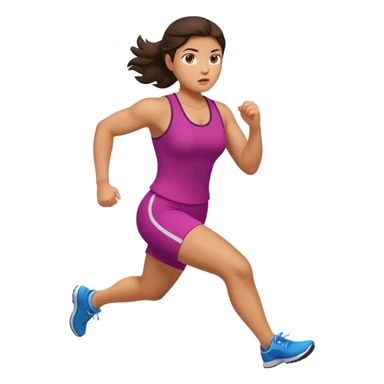 stocky brunette woman running sticker