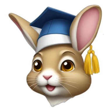 Ukrainian rabbit student in a square academic cap sticker