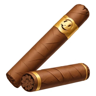 Emoji-style cigar icon, dark brown wrapper, subtle smoke, minimalistic, clean silhouette sticker