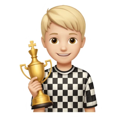Kid with trophy, Chess club. sticker