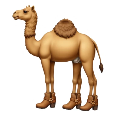 Camel Head Refrigerator Body Camel Legs Wear And Brown Boots sticker