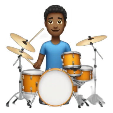 drummer with drum kit  sticker