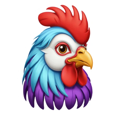 rooster with wigs sticker