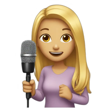 pretty girl singing holding mic sticker