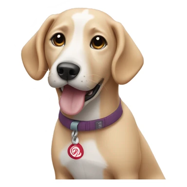 Dog wearing lululemon sticker