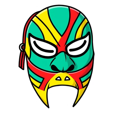luchador ski mask, colorful mexican wrestling mask sticker