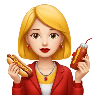 Female earing 3 hotdogs sticker