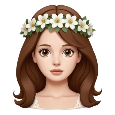 lana del rey with a white flower crown sticker