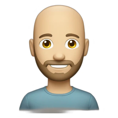 good looking caucasian male with small beard and almost bald smart casual holding papers sticker
