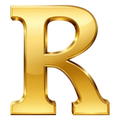 golden letter R sticker