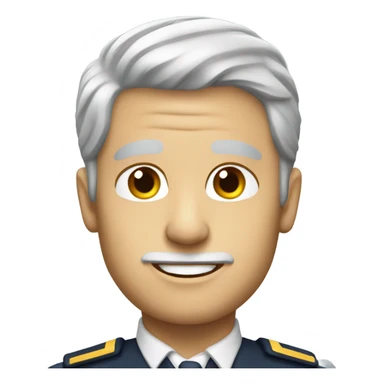 male commercial pilot with blonde and gray hair sticker