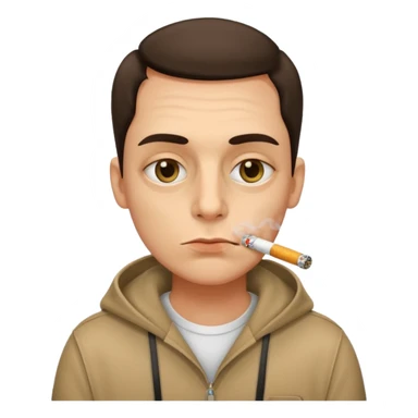 Bags under eyes smoking a cigarette sticker