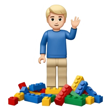 boys playing with legos full body sticker