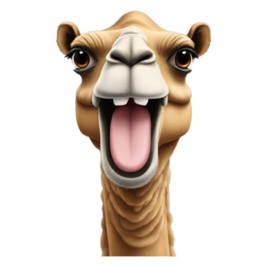 Camel make it cartoon and Let him look at the screen and let him raise his two hand like Celebrate sticker