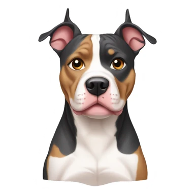 tri color pitbull with cropped ears sticker