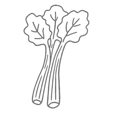 hand-drawn outlined rhubarb, sketchy lines sticker
