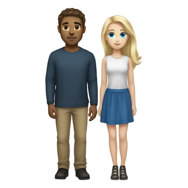A blonde haired girl with her boyfriend who has dark brown colored hair. They both have blue eyes  sticker