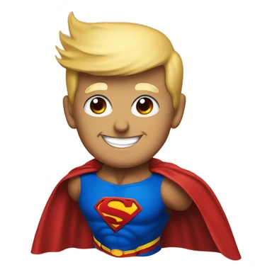 donald trump smiling dressed as superman sticker