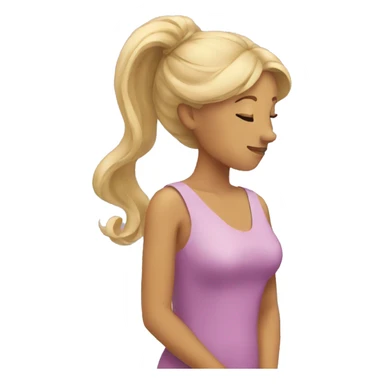 woman in a dress bowing head sticker