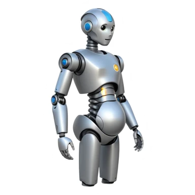 Pregnant male robot. Profile view. Facing left. sticker