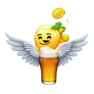 flying beer like the money with wings emoji sticker
