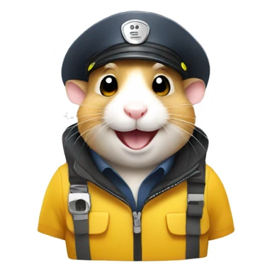 Hamster taxi driver smiling sticker