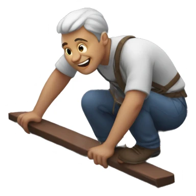 Guy on roof  sticker