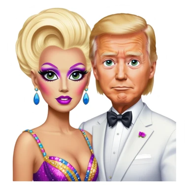 Donald Trump and Joe Biden as drag queens sticker