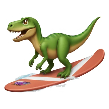 Trex on a surfboard  sticker