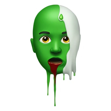 An Person with green blood coming out the nose  sticker