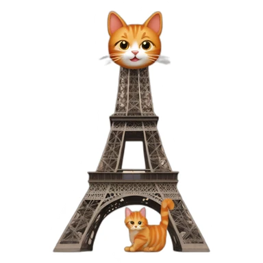 Ginger cat on Eiffel tower sticker