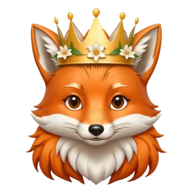 Fox wearing a crown of lillies  sticker