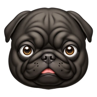 Fat black one eyed pug  sticker