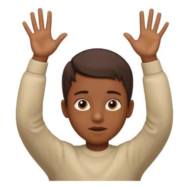 so i want to show a context sentence "what do you think"
a boy with both hand up and tilt head , showing i dont you sticker