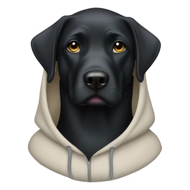 Black lab wearing a hoodie  sticker
